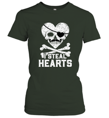 I Steal Hearts Valentine's Day Pirate Skull Art Graphics Women's T-Shirt Women's T-Shirt - FordPhuMy