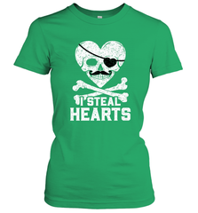 I Steal Hearts Valentine's Day Pirate Skull Art Graphics Women's T-Shirt Women's T-Shirt - FordPhuMy
