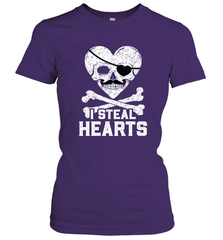 I Steal Hearts Valentine's Day Pirate Skull Art Graphics Women's T-Shirt Women's T-Shirt - FordPhuMy