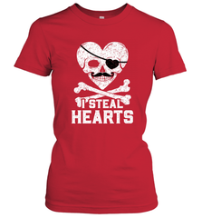 I Steal Hearts Valentine's Day Pirate Skull Art Graphics Women's T-Shirt Women's T-Shirt - FordPhuMy