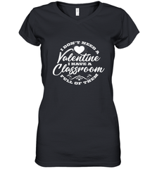 Valentine's Day Teacher School classroom Art Heart Lover Women's V-Neck T-Shirt Women's V-Neck T-Shirt - FordPhuMy
