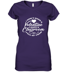 Valentine's Day Teacher School classroom Art Heart Lover Women's V-Neck T-Shirt Women's V-Neck T-Shirt - FordPhuMy