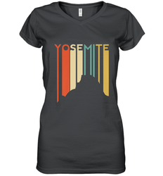 Yosemite National Park Retro Half Dome El Capitan Cali Women's V-Neck T-Shirt