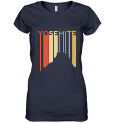 Yosemite National Park Retro Half Dome El Capitan Cali Women's V-Neck T-Shirt