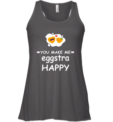 You Make Me Eggstra happy,Funny Valentine His and Her Couple Women's Racerback Tank Women's Racerback Tank - FordPhuMy