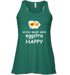 You Make Me Eggstra happy,Funny Valentine His and Her Couple Women's Racerback Tank Women's Racerback Tank - FordPhuMy