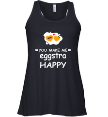 You Make Me Eggstra happy,Funny Valentine His and Her Couple Women's Racerback Tank Women's Racerback Tank - FordPhuMy