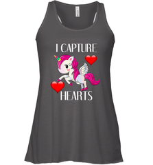 Girls Valentine's Day Unicorn I Capture Hearts Kids Gift Women's Racerback Tank Women's Racerback Tank - FordPhuMy