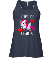 Girls Valentine's Day Unicorn I Capture Hearts Kids Gift Women's Racerback Tank Women's Racerback Tank - FordPhuMy