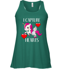 Girls Valentine's Day Unicorn I Capture Hearts Kids Gift Women's Racerback Tank Women's Racerback Tank - FordPhuMy