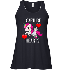Girls Valentine's Day Unicorn I Capture Hearts Kids Gift Women's Racerback Tank Women's Racerback Tank - FordPhuMy