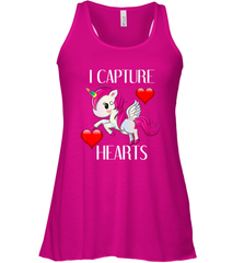 Girls Valentine's Day Unicorn I Capture Hearts Kids Gift Women's Racerback Tank Women's Racerback Tank - FordPhuMy