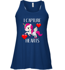 Girls Valentine's Day Unicorn I Capture Hearts Kids Gift Women's Racerback Tank Women's Racerback Tank - FordPhuMy