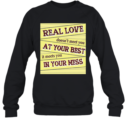 Real love funny quotes for valentine (2) Crewneck Sweatshirt Crewneck Sweatshirt / Black / S Crewneck Sweatshirt - FordPhuMy