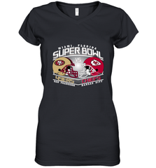 NFL Super bowl San Francisco 49ers vs. Kansas City Chiefs Women's V-Neck T-Shirt Women's V-Neck T-Shirt - FordPhuMy