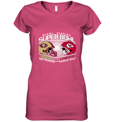 NFL Super bowl San Francisco 49ers vs. Kansas City Chiefs Women's V-Neck T-Shirt Women's V-Neck T-Shirt - FordPhuMy