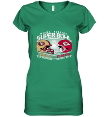 NFL Super bowl San Francisco 49ers vs. Kansas City Chiefs Women's V-Neck T-Shirt Women's V-Neck T-Shirt - FordPhuMy
