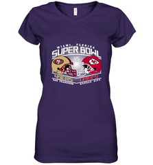 NFL Super bowl San Francisco 49ers vs. Kansas City Chiefs Women's V-Neck T-Shirt Women's V-Neck T-Shirt - FordPhuMy