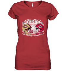 NFL Super bowl San Francisco 49ers vs. Kansas City Chiefs Women's V-Neck T-Shirt Women's V-Neck T-Shirt - FordPhuMy