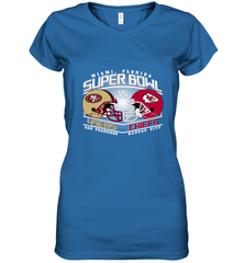 NFL Super bowl San Francisco 49ers vs. Kansas City Chiefs Women's V-Neck T-Shirt Women's V-Neck T-Shirt - FordPhuMy