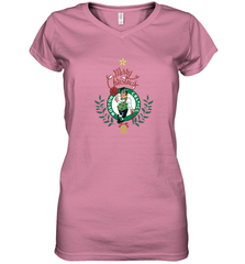 NBA Boston Celtics Logo merry Christmas gilf Women's V-Neck T-Shirt Women's V-Neck T-Shirt - FordPhuMy