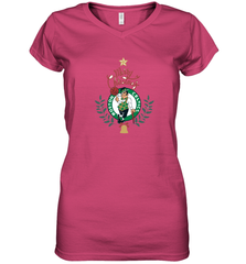 NBA Boston Celtics Logo merry Christmas gilf Women's V-Neck T-Shirt Women's V-Neck T-Shirt - FordPhuMy