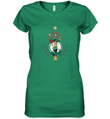 NBA Boston Celtics Logo merry Christmas gilf Women's V-Neck T-Shirt Women's V-Neck T-Shirt - FordPhuMy