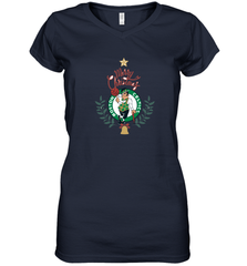 NBA Boston Celtics Logo merry Christmas gilf Women's V-Neck T-Shirt Women's V-Neck T-Shirt - FordPhuMy