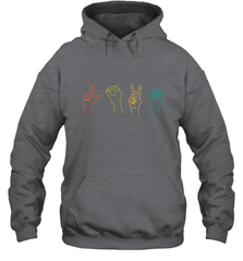 Love ASL Sign language Alphabet Valentines Day Gift idea Hooded Sweatshirt Hooded Sweatshirt - FordPhuMy