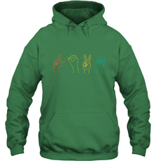 Love ASL Sign language Alphabet Valentines Day Gift idea Hooded Sweatshirt Hooded Sweatshirt - FordPhuMy