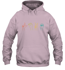 Love ASL Sign language Alphabet Valentines Day Gift idea Hooded Sweatshirt Hooded Sweatshirt - FordPhuMy