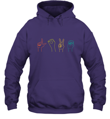 Love ASL Sign language Alphabet Valentines Day Gift idea Hooded Sweatshirt Hooded Sweatshirt - FordPhuMy