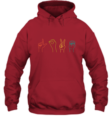 Love ASL Sign language Alphabet Valentines Day Gift idea Hooded Sweatshirt Hooded Sweatshirt - FordPhuMy