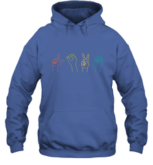 Love ASL Sign language Alphabet Valentines Day Gift idea Hooded Sweatshirt Hooded Sweatshirt - FordPhuMy