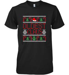 Oldest Claus Santa Hat Christmas Gift Matching Family Ugly Men's Premium T-Shirt