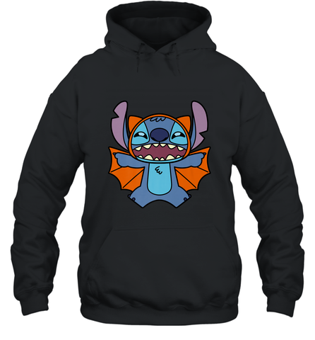 Disney Stitch Bat Halloween Costume Hooded Sweatshirt Hooded Sweatshirt / Black / S Hooded Sweatshirt - FordPhuMy