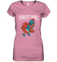 Cool Turkey Bowl _ Funny Thanksgiving Football Player Women's V-Neck T-Shirt Women's V-Neck T-Shirt - FordPhuMy