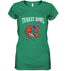 Cool Turkey Bowl _ Funny Thanksgiving Football Player Women's V-Neck T-Shirt Women's V-Neck T-Shirt - FordPhuMy
