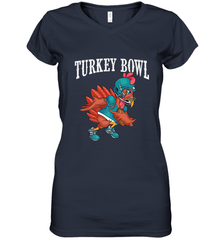 Cool Turkey Bowl _ Funny Thanksgiving Football Player Women's V-Neck T-Shirt Women's V-Neck T-Shirt - FordPhuMy