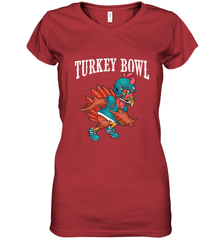 Cool Turkey Bowl _ Funny Thanksgiving Football Player Women's V-Neck T-Shirt Women's V-Neck T-Shirt - FordPhuMy