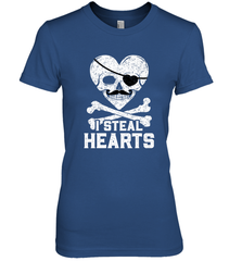 I Steal Hearts Valentine's Day Pirate Skull Art Graphics Women's Premium T-Shirt Women's Premium T-Shirt - FordPhuMy