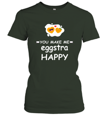 You Make Me Eggstra happy,Funny Valentine His and Her Couple Women's T-Shirt Women's T-Shirt - FordPhuMy