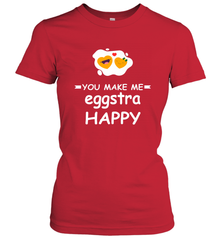You Make Me Eggstra happy,Funny Valentine His and Her Couple Women's T-Shirt Women's T-Shirt - FordPhuMy