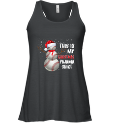 Baseball Snowman Christmas This is my Christmas Pajama Women's Racerback Tank