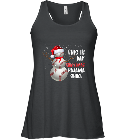 Baseball Snowman Christmas This is my Christmas Pajama Women's Racerback Tank Women's Racerback Tank / Black / XS Women's Racerback Tank - FordPhuMy