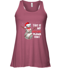 Baseball Snowman Christmas This is my Christmas Pajama Women's Racerback Tank Women's Racerback Tank - FordPhuMy