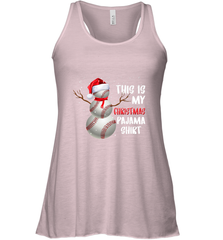 Baseball Snowman Christmas This is my Christmas Pajama Women's Racerback Tank Women's Racerback Tank - FordPhuMy