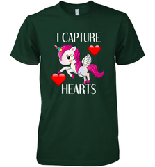 Girls Valentine's Day Unicorn I Capture Hearts Kids Gift Men's Premium T-Shirt Men's Premium T-Shirt - FordPhuMy