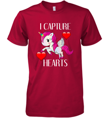Girls Valentine's Day Unicorn I Capture Hearts Kids Gift Men's Premium T-Shirt Men's Premium T-Shirt - FordPhuMy