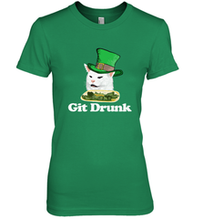 Git Drunk Funny Arguing Cat Meme St Patricks Day Women's Premium T-Shirt Women's Premium T-Shirt - FordPhuMy